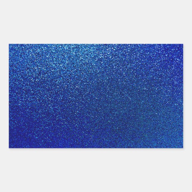 Faux Blue Glitter Background Sparkle Texture Rectangular Sticker (Front)