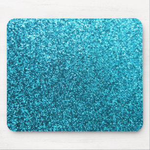 Faux Blue Glitter Mouse Mat