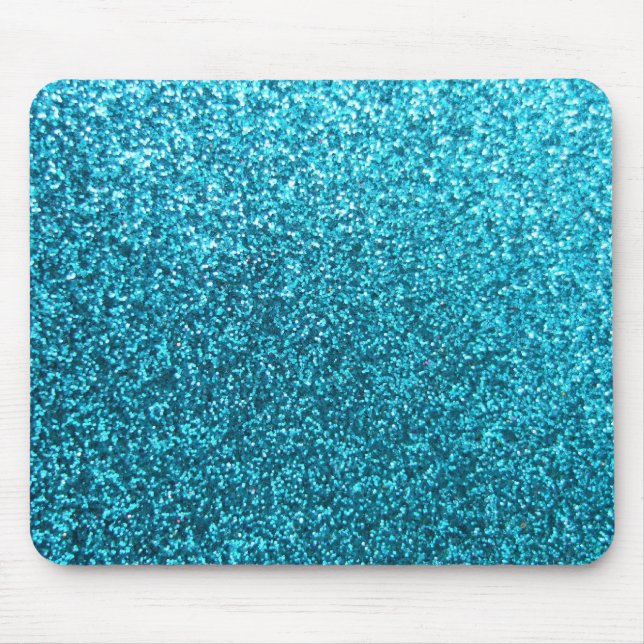 Faux Blue Glitter Mouse Mat (Front)