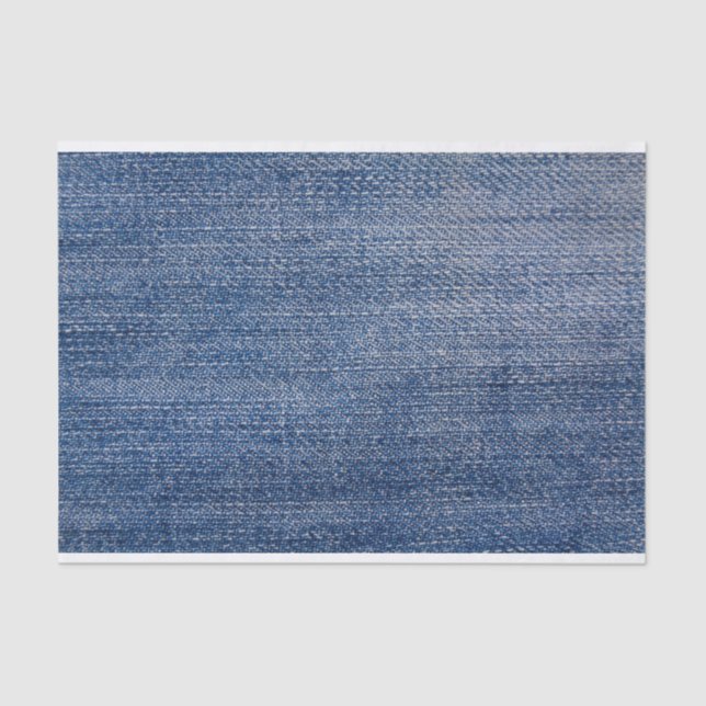 Faux Blue Jean Fabric Tissue Paper (Front)