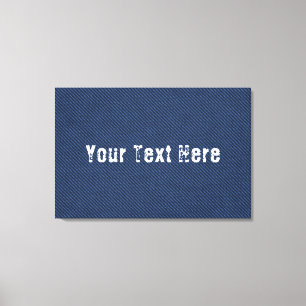 Faux Blue Jeans Canvas Print - Custom Text Name