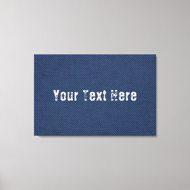 Faux Blue Jeans Canvas Print - Custom Text Name (Front)