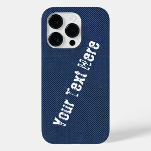 Faux Blue Jeans Fabric Custom Text iPhone Case