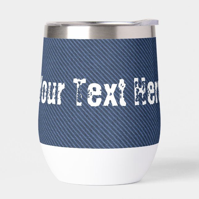 Faux Blue Jeans Fabric Custom Text Personalised (Left)