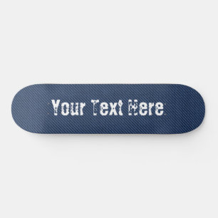 Faux Blue Jeans Fabric Custom Text Skateboard