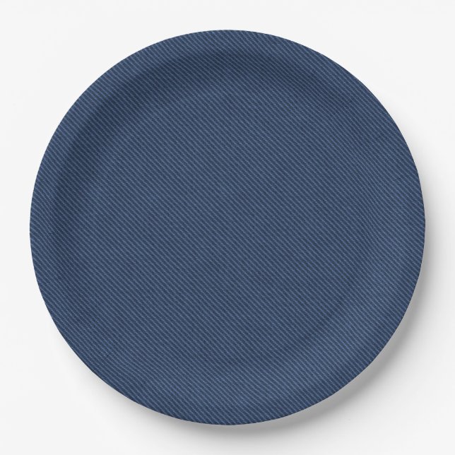 Faux Blue Jeans Paper Plates - Customisable (Front)