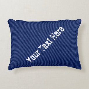 Faux Blue Jeans Pillow - Custom Text Your Font
