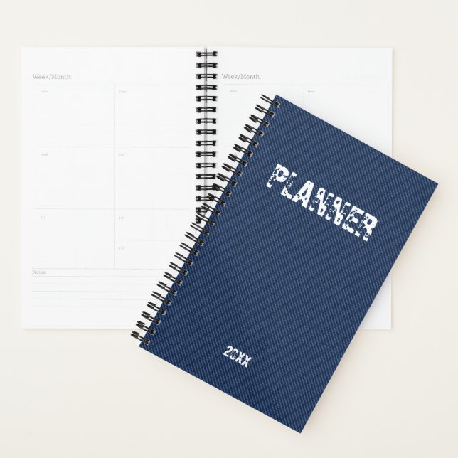 Faux Blue Jeans Planner personalised Add Year (Display)