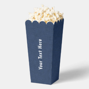 Faux Blue Jeans Popcorn Box with Custom Text