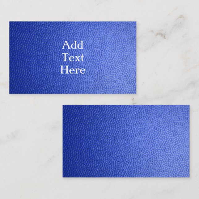 Faux Blue Leather Enclosure Card (Front/Back)
