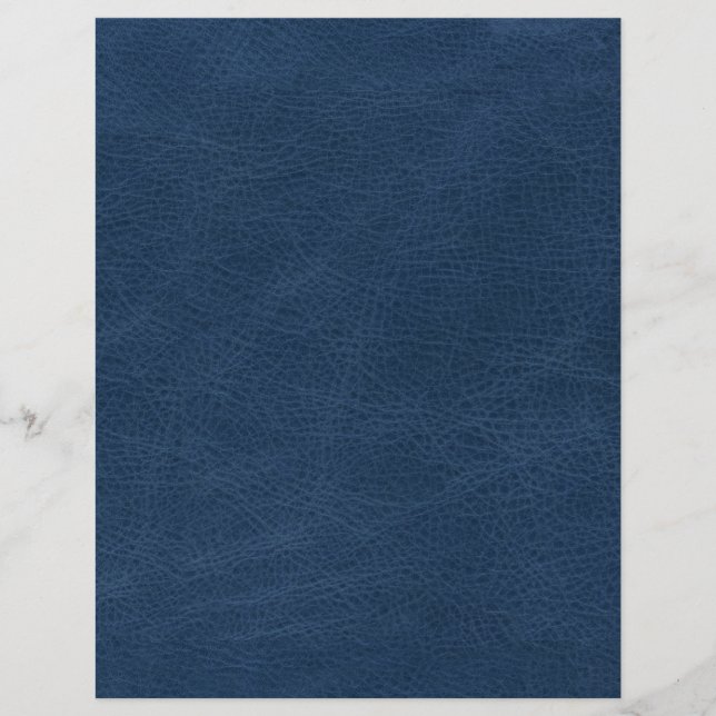Faux Blue Leather Texture Scrapbook Paper (Front)