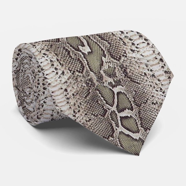 Faux Boa Constrictor Snake Skin Men's Tie (Rolled)