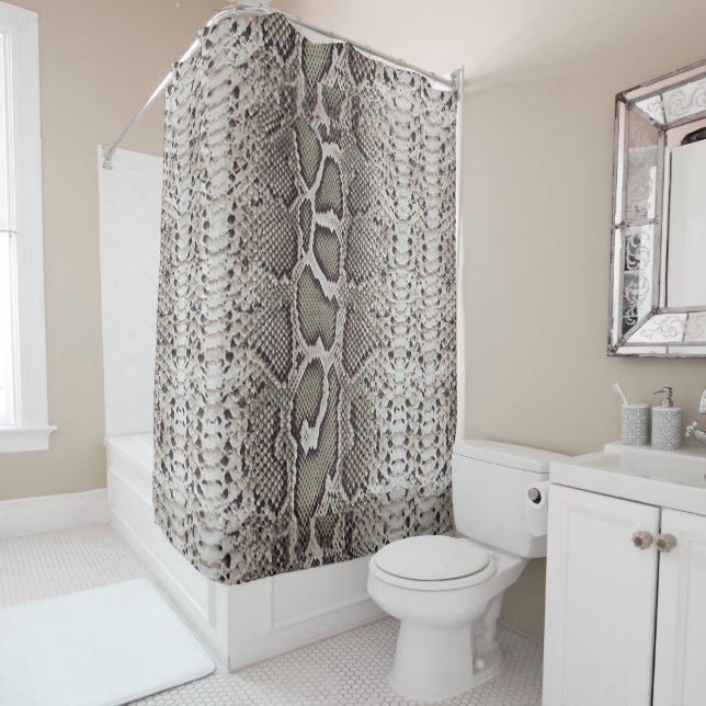 Faux Boa Constrictor Snake Skin Shower Curtain (In Situ)