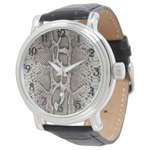 Faux Boa Constrictor Snake Skin Watch