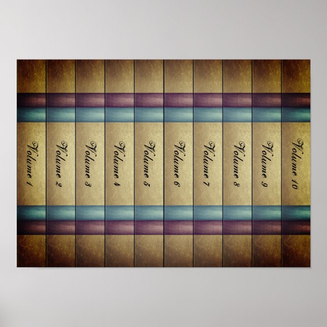 Faux Book Spines Volumes Of Books Poster (Front)