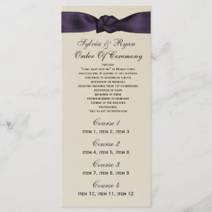 FAUX bow amethyst program and Wedding menu