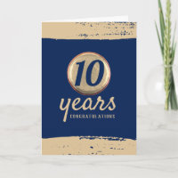 Faux brass universal employee anniversary card