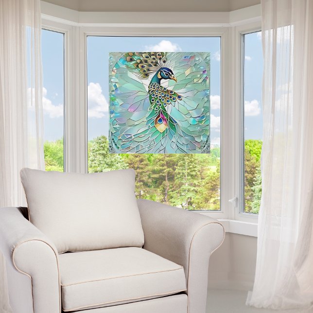 Faux Broken Glass Peacock Window Cling (Creator Uploaded)