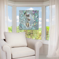 Faux Broken Glass Two Cats Peeking Out