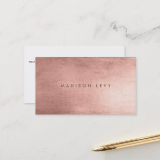 Faux Bronze Copper Minimalist Business Appointment Card