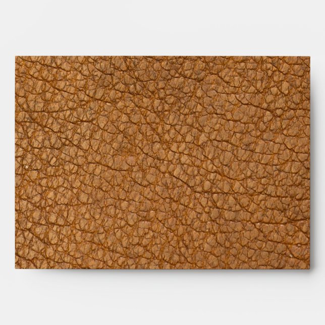 Faux Brown Animal Leather Print Crocodile Envelope (Front)