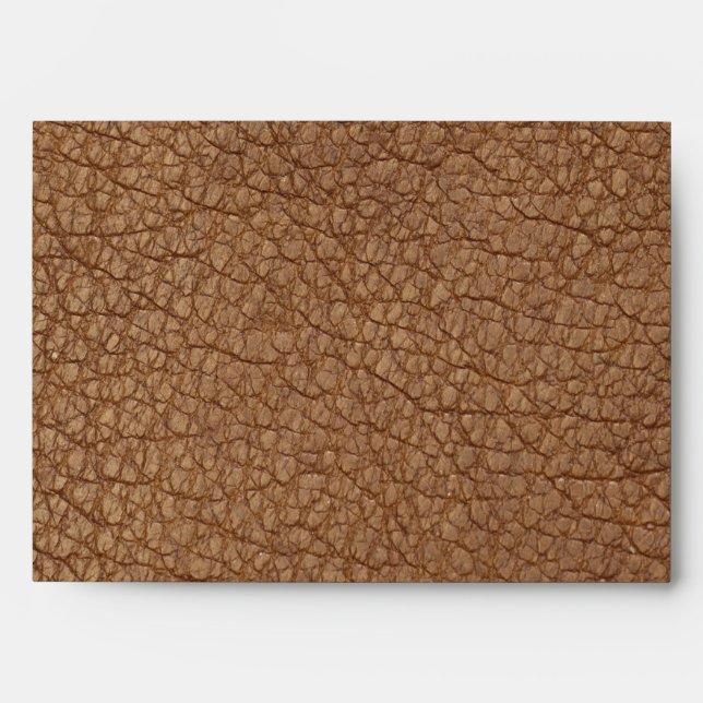 Faux Brown Animal Leather Print Crocodile Envelope (Front)