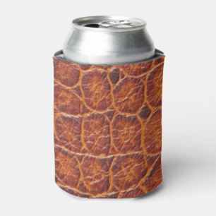 Faux Brown Crocodile Skin Print Can Cooler