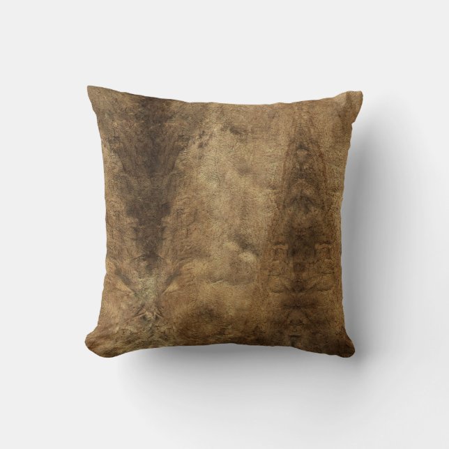 Faux Brown Leather Cushion (Front)