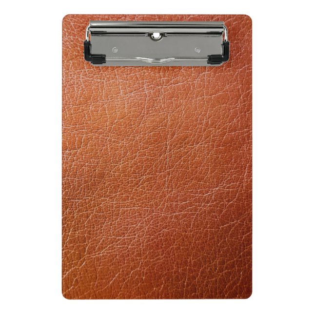 Faux brown leather  mini clipboard (Front)