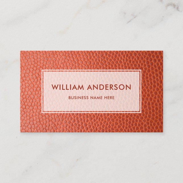 Faux Brown Leather Modern Simple Design Business Card (Front)