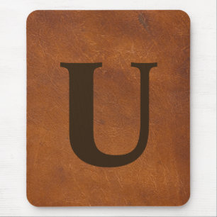 Faux Brown Leather Texture Mouse Mat
