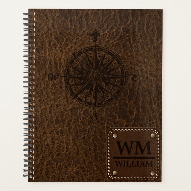Faux Brown Leather Texture Planner (Front)