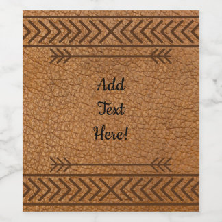 Faux Brown Leather Wine Label