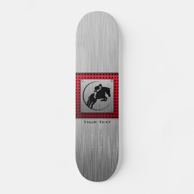 Faux Brushed Aluminium Equestrian. Skateboard (Front)