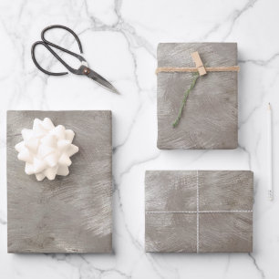 Faux Brushed Aluminum Wrapping Paper