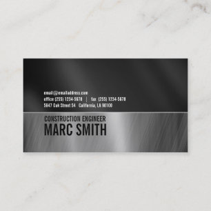 Faux Brushed Metal  Business Card Two Sided