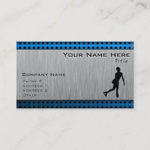 Faux Brushed Metal; Figure Skating Business Card