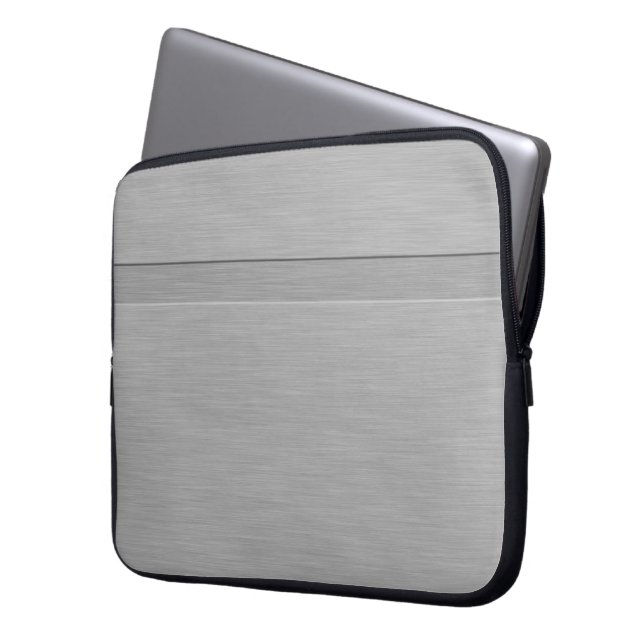 Faux Brushed Metal with Groove Laptop Sleeve (Front Left)