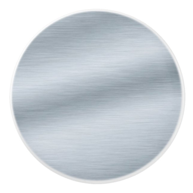 Faux Brushed Silver Background Ceramic Knob (Front)