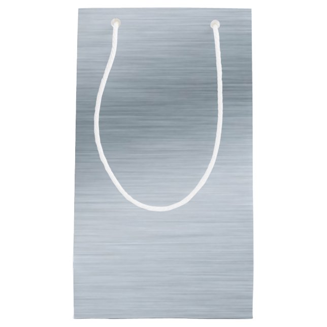 Faux Brushed Silver Background Small Gift Bag (Front)