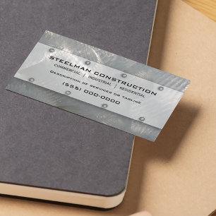 Faux Brushed Silver Metal-Look Business Card