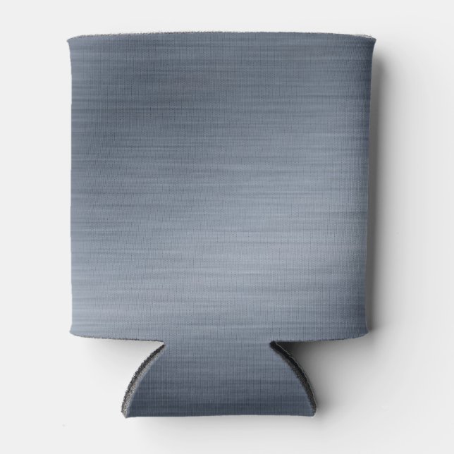 Faux Brushed Steel Elegant Background Can Cooler (Front)