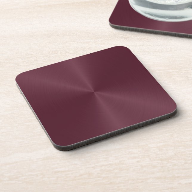 Faux Burgundy Metallic Look Coaster (Left Side)