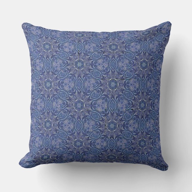 Faux Burlalp Denim  Pattern Design Cushion (Front)