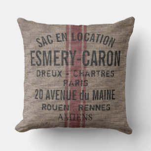 Faux Burlap Customizable Grainsack Throw Pillow