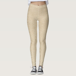 Faux burlap pattern leggings