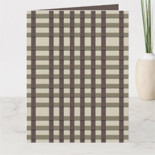 Faux Burlap Plaid  design- Country Taupe set Card