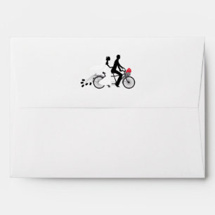 Faux Burlap Wedding Tandem Bicycle Envelope