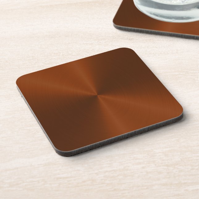 Faux Burnt Orange Metallic Look Coaster (Left Side)
