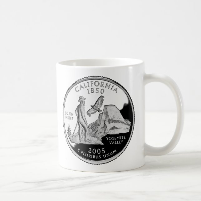 Faux California State Quarter Yosemite Valley Muir Coffee Mug (Right)